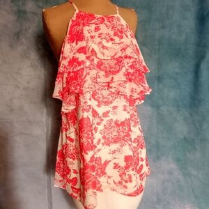 Elegant Red Floral top